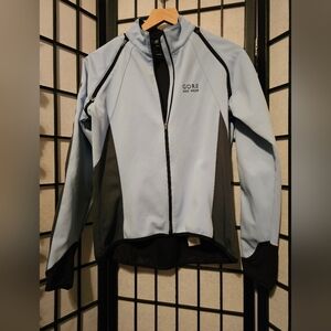 Windstopper Soft Shell Gore Bike Wear Removable Sleeves Blue Gray Size 40